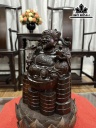 Tượng Thần Tài Gỗ Trắc Ngang 15 Sâu 12 Cao 23 (cm)