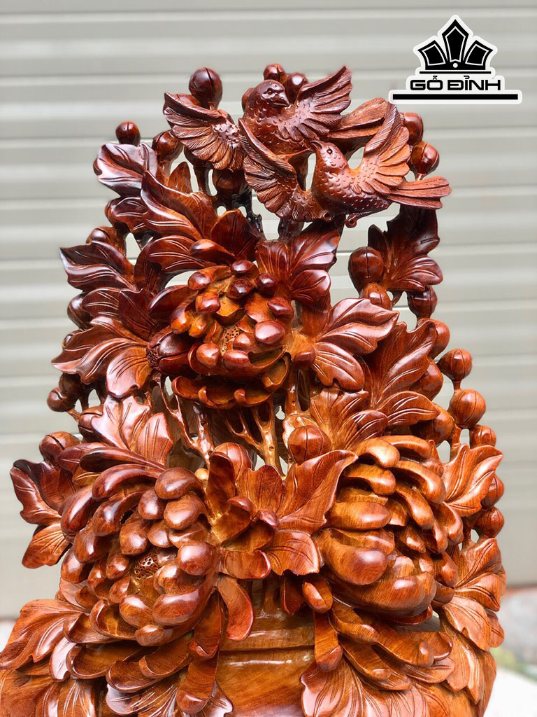 Bình Hoa Gỗ Hương Cao 54 Ngang 32 Sâu 25 (cm)