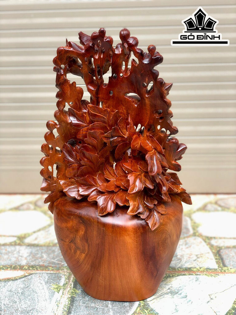 Bình Hoa Gỗ Hương Cao 54 Ngang 32 Sâu 25 (cm)