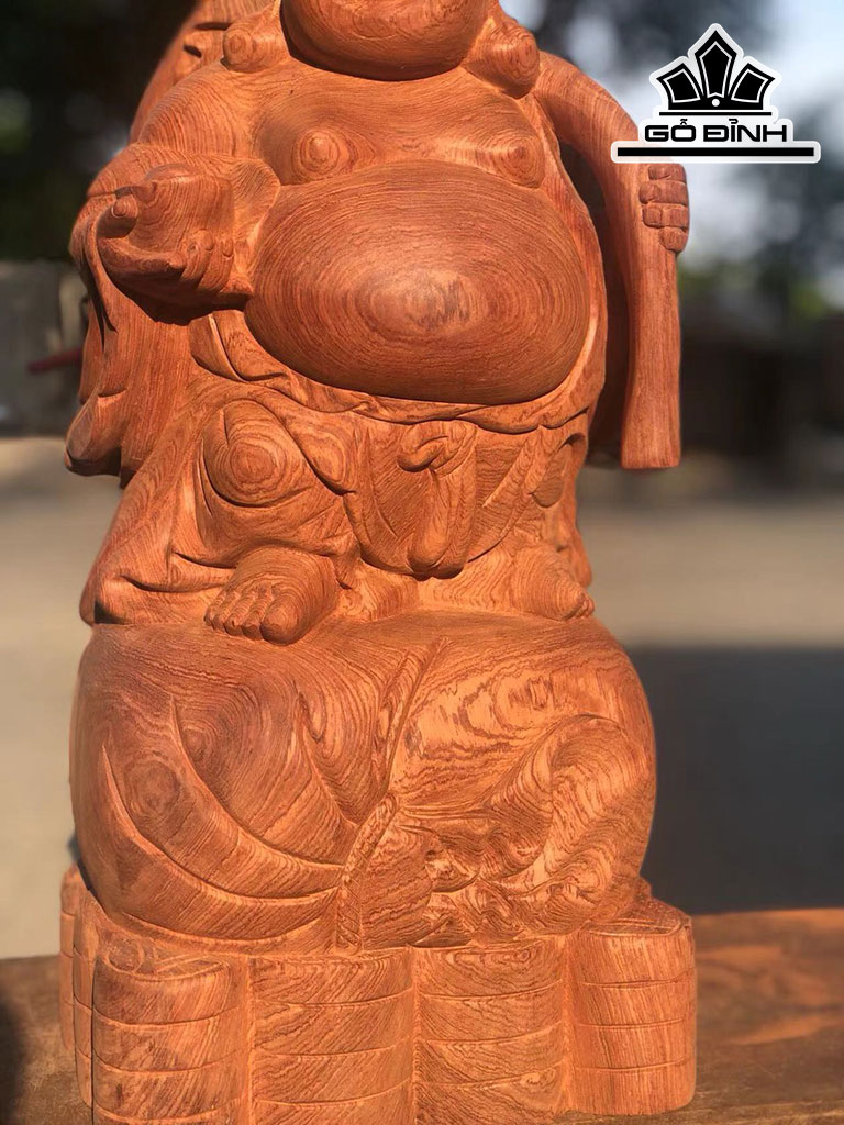 Tượng Phật Di Lặc Gỗ Hương Cao 45 Ngang 22 Sâu 21 (cm)