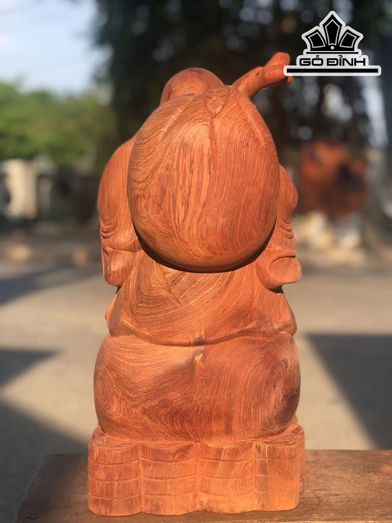 Tượng Phật Di Lặc Gỗ Hương Cao 45 Ngang 22 Sâu 21 (cm)