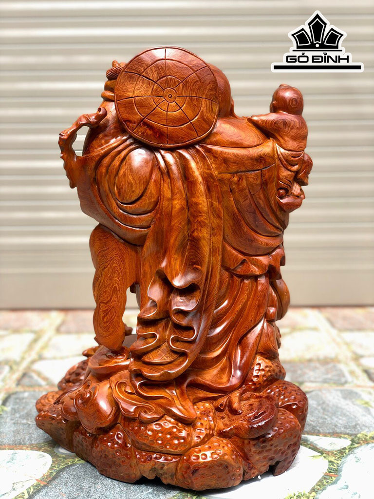 Tượng Phật Di Lặc Gỗ Hương Cao 52 Ngang 32 Sâu 36 (cm)