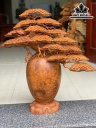 Cặp Bình Tùng Bonsai Gỗ Nu Hương Cao 75 Ngang 68 Đường Kính 26 (cm)