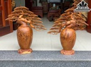 Cặp Bình Tùng Bonsai Gỗ Nu Hương Cao 75 Ngang 68 Đường Kính 26 (cm)