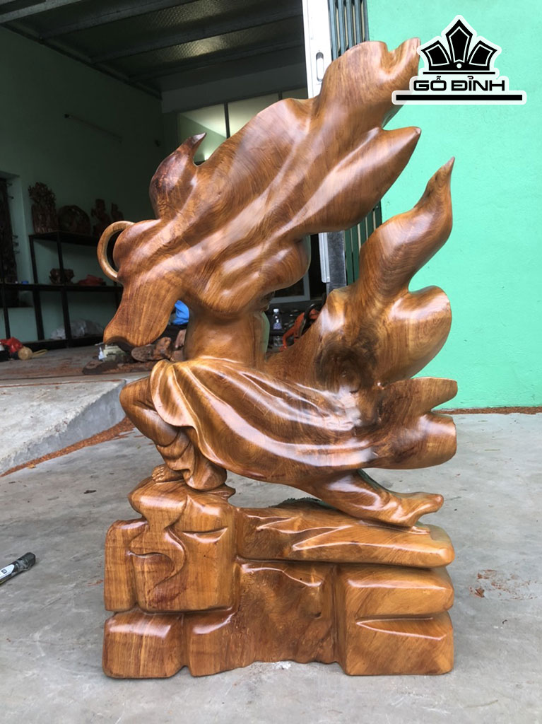 Tượng Đạt Ma Sư Tổ Gỗ Hương Cao 61 Ngang 36 Sâu 15 (cm)
