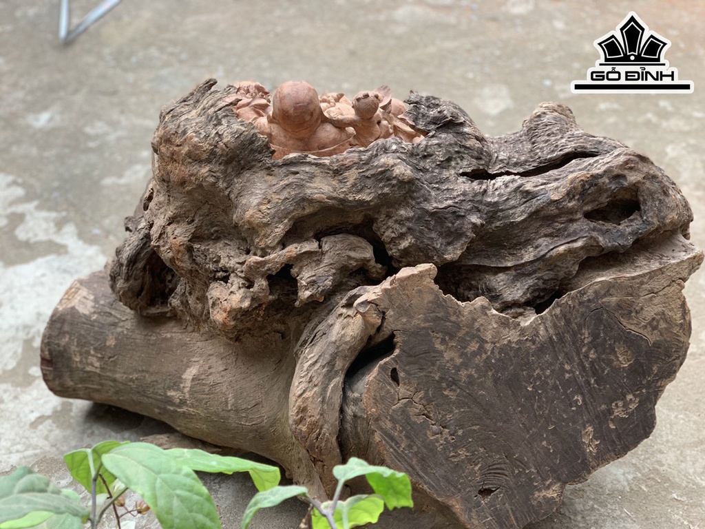 Tượng Phật Di Lặc Tam Phúc Gỗ Sụn Hương Cao 66 Ngang 86 Sâu 56 (cm)