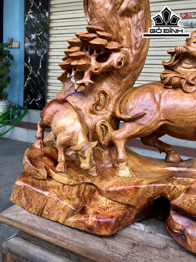 Tiểu Đồng Chăn Trâu Thổi Sáo Gỗ Hương Cao 60 Ngang 50 Sâu 24 (cm)