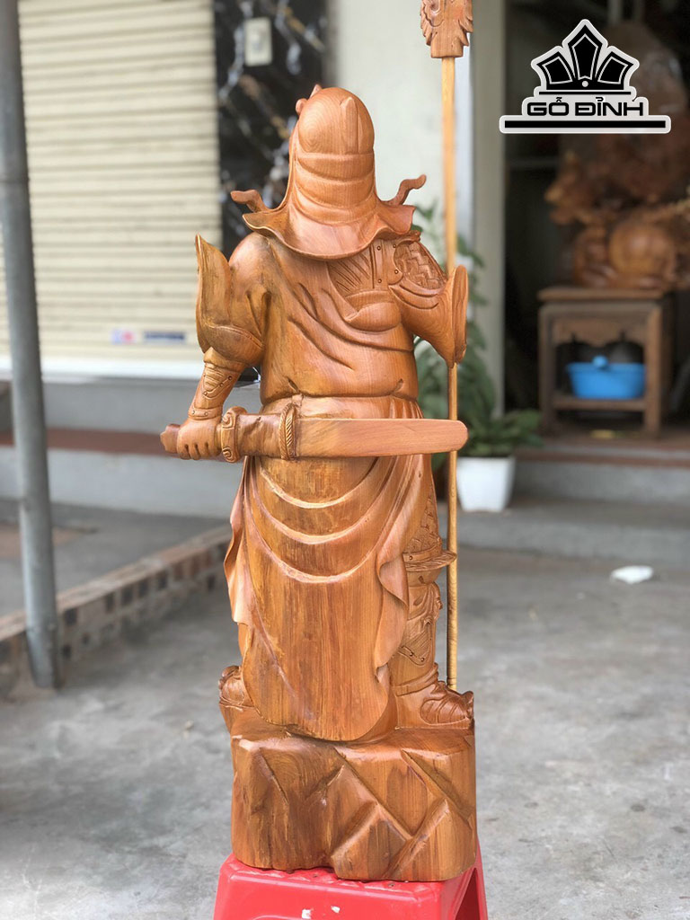 Tượng Quan Công Gỗ Ngọc Am Cao 80 Ngang 30 Sâu 20 (cm)