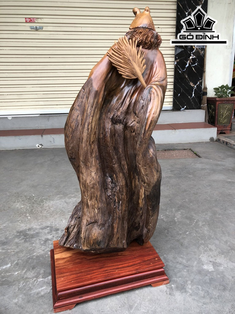 Tượng Tế Công Gỗ Bách Xanh Cao 90 Ngang 38 Sâu 26 (cm)