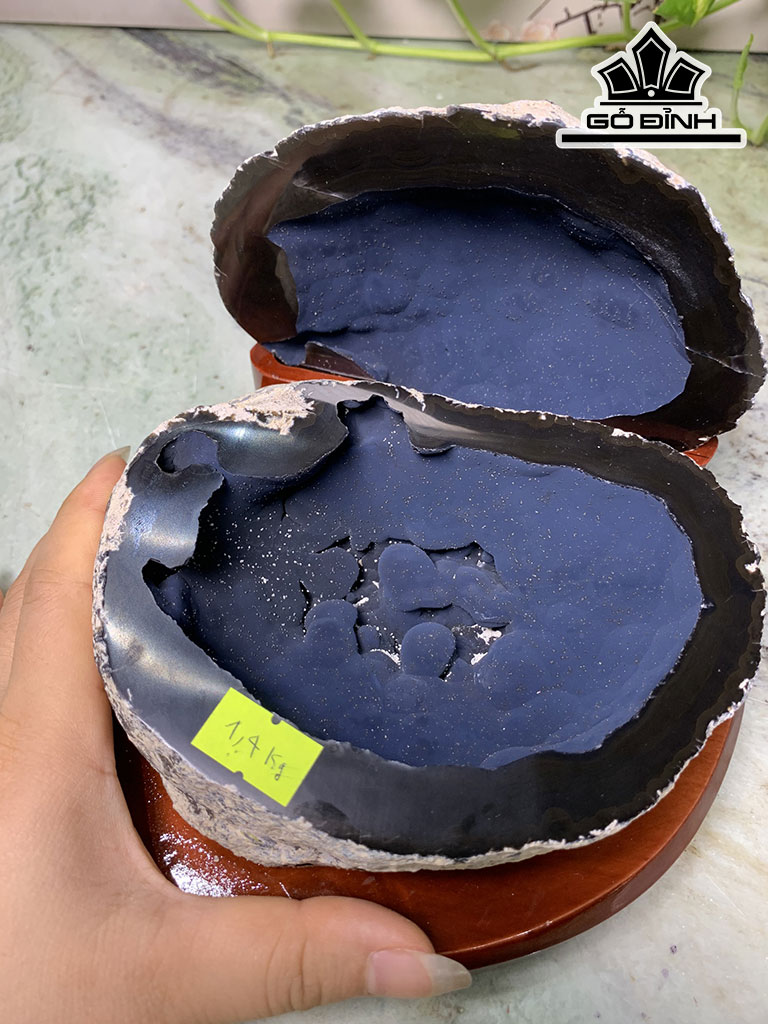 Bát Tụ Bảo Đá Mã Não Cao 13 Ngang 17 Sâu 17,5 (cm) 1,4kg