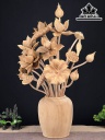 Bình Hoa Sen 21 Cành Gỗ Ngọc Am Cao 83 Ngang 52 Sâu 45 (cm)