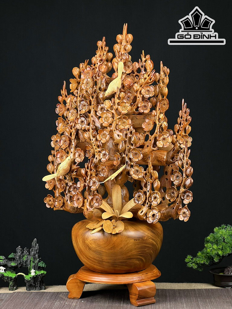 Bình Mai Phú Quý Gỗ Hương Cao 86 Ngang 56 Sâu 33 (cm)