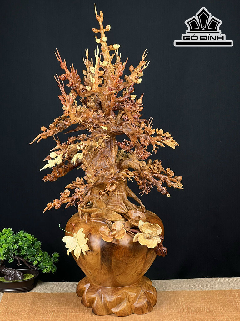 Bình Mai Phú Quý Gỗ Hương Cao 92 Ngang 51 Sâu 44 (cm)