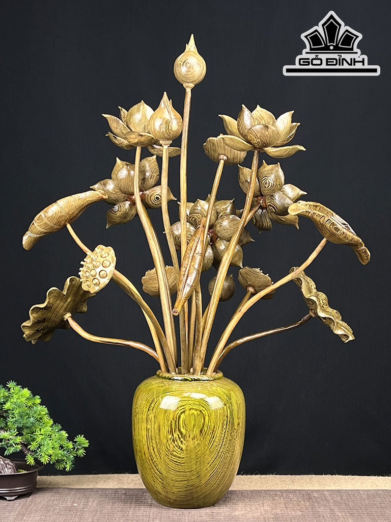 Bình Sen Gỗ Mun Đuôi Công Cao 82 Ngang 60 Sâu 45 (cm)