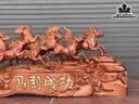 Tượng Bát Mã Gỗ Hương Ngang 85 Cao 37 Sâu 18 (cm)