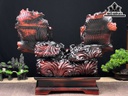 Tượng Cá Xiêm Đôi Gỗ Sưa Ngang 55 Cao 47 Sâu 26 (cm)