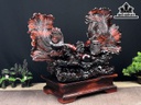 Tượng Cá Xiêm Đôi Gỗ Trắc Ngang 58 Cao 47 Sâu 27 (cm)