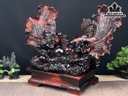 Tượng Cá Xiêm Đôi Gỗ Trắc Ngang 58 Cao 47 Sâu 27 (cm)