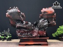 Tượng Cá Xiêm Đôi Gỗ Trắc Ngang 58 Cao 47 Sâu 27 (cm)