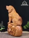 Tượng Chó Gỗ Hương Cao 39 Ngang 24 Sâu 11 (cm)