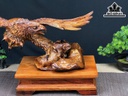 Tượng Đại Bàng Săn Mồi Gỗ Hương Cao 33 Ngang 52 Sâu 33 (cm)