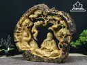 Tượng Đạt Ma Sư Tổ Gỗ Dổi Cao 39 Ngang 44 Sâu 10 (cm)