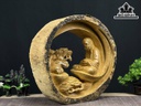 Tượng Đạt Ma Sư Tổ Gỗ Dổi Cao 41 Ngang 41 Sâu 16 (cm)
