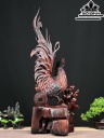 Tượng Gà Trống Gỗ Trắc Cao 76 Ngang 29 Sâu 22 (cm)