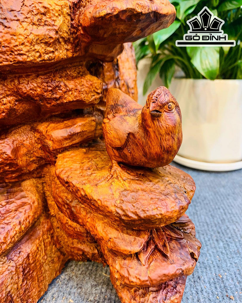 Tượng Gia Đình Gà Gỗ Sưa Cao 63 Ngang 52 Sâu 30 (cm)