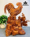Tượng Gia Đình Gà Gỗ Sưa Cao 63 Ngang 52 Sâu 30 (cm)