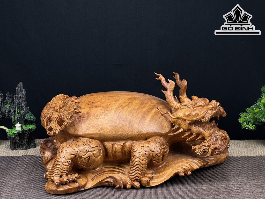 Tượng Long Quy Gỗ Hương Ngang 44 Cao 23 Sâu 29 (cm)