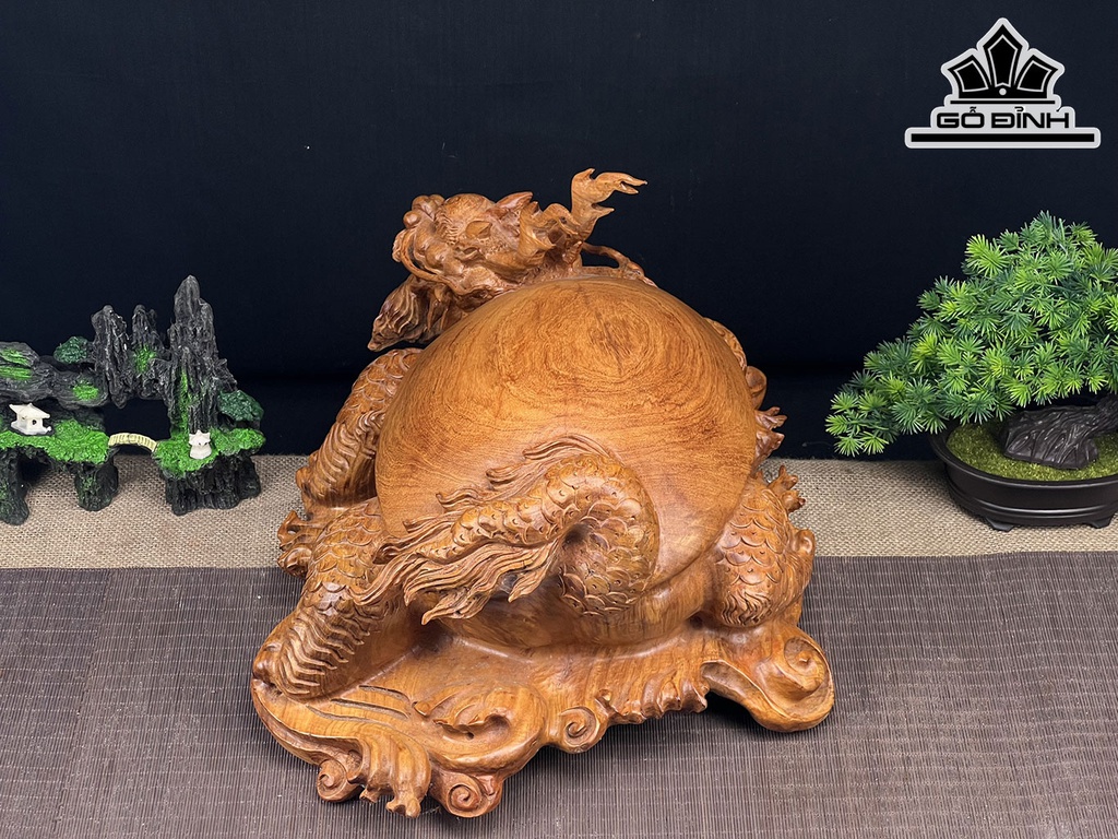 Tượng Long Quy Gỗ Hương Ngang 45 Cao 25 Sâu 35 (cm)