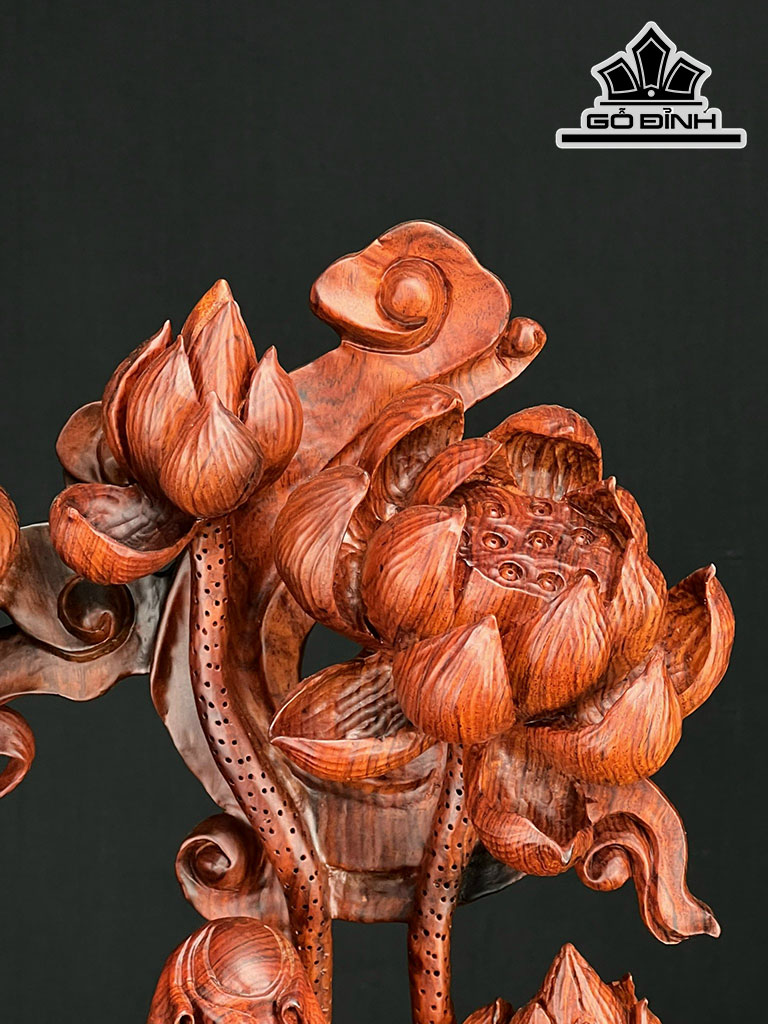 Tượng Phật Bà Quan Âm Gỗ Ngọc Am Cao 94 Ngang 45 Sâu 23 (cm)