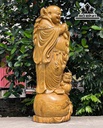 Tượng Phật Di Lặc Chúc Phúc Gỗ Cẩm Vàng Cao 166 Ngang 57 Sâu 51 (cm)