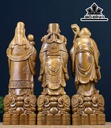 Tượng Phúc Lộc Thọ (Tam Đa) Gỗ Bách Xanh Cao 40 Ngang 12 Sâu 10 (cm)