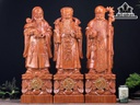 Tượng Phúc Lộc Thọ (Tam Đa) Gỗ Hương Cao 69 Ngang 21 Sâu 14 (cm)
