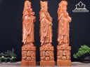 Tượng Phúc Lộc Thọ (Tam Đa) Gỗ Hương Cao 69 Ngang 21 Sâu 14 (cm)