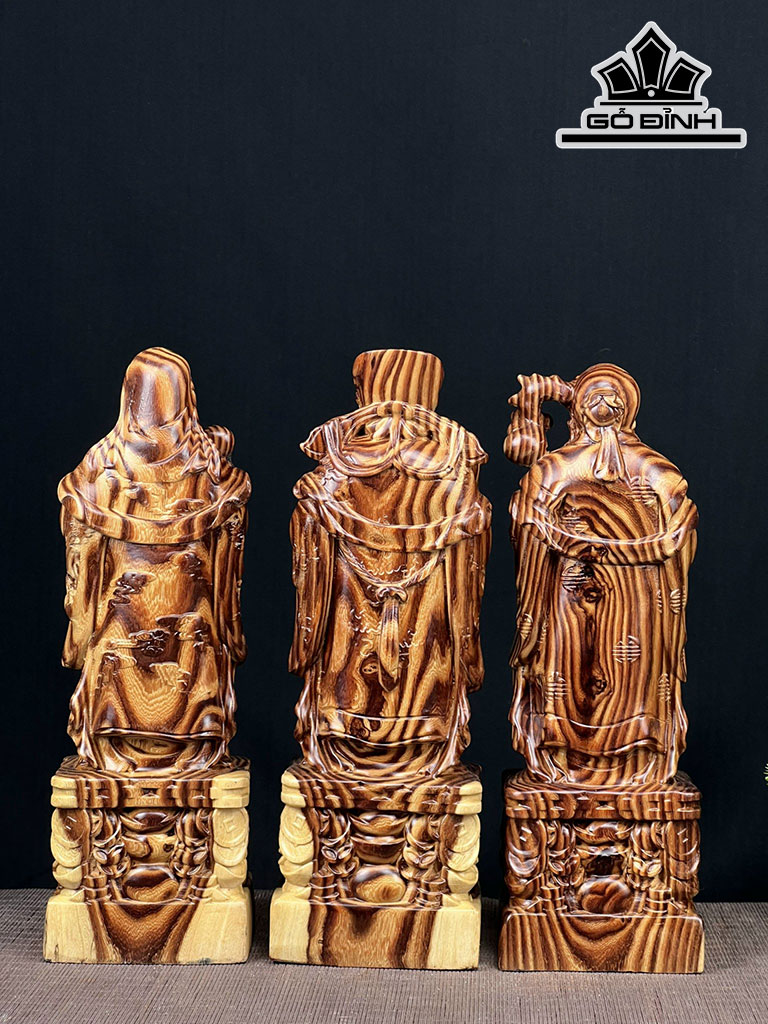 Tượng Phúc Lộc Thọ (Tam Đa) Gỗ Trắc Cao 30 Ngang 10 Sâu 8 (cm)