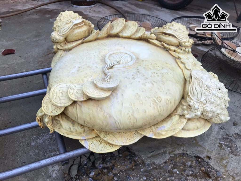 Tượng Tam Cóc Trấn Bình Phú Quý Gỗ Nu Kháo Ngang 48 Cao 20 Sâu 47 (cm)