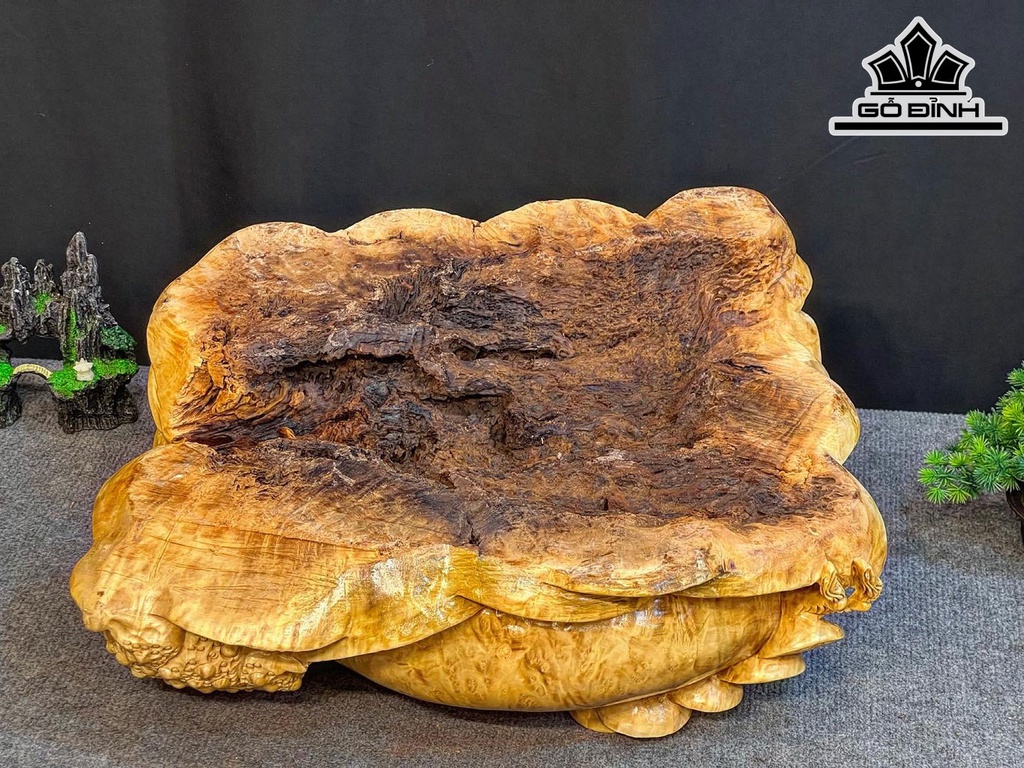 Tượng Tam Cóc Trấn Bình Phú Quý Gỗ Nu Kháo Ngang 48 Cao 20 Sâu 47 (cm)