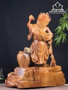 Tượng Tế Công Gỗ Hương Ôm Đá Cao 74 Ngang 62 Sâu 38 (cm)