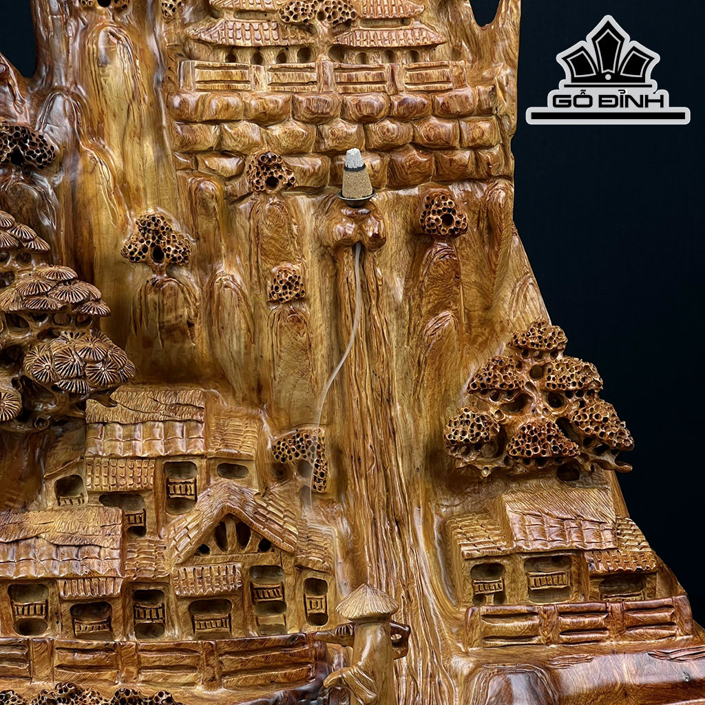 Tượng Tiểu Cảnh Gỗ Hương Cao 54 Ngang 55 Sâu 25 (cm)