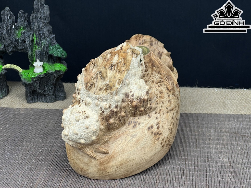 Tượng Thiềm Thừ Gỗ Nu Ngọc Am Ngang 26 Cao 13 Sâu 14 (cm)