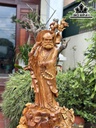 Tượng Đạt Ma Sư Tổ Gỗ Hương Cao 107 Ngang 50 Sâu 40 (cm)