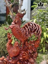 Tượng Gia Đình Gà Gỗ Hương Cao 74 Ngang 46 Sâu 25 (cm)
