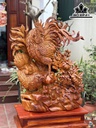 Tượng Gia Đình Gà Gỗ Hương Cao 75 Ngang 62 Sâu 27 (cm)