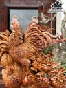 Tượng Gia Đình Gà Gỗ Hương Cao 75 Ngang 62 Sâu 27 (cm)
