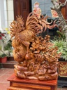 Tượng Gia Đình Gà Gỗ Hương Cao 75 Ngang 62 Sâu 27 (cm)