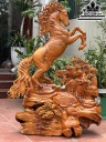 Tượng Ngựa Phong Thủy (Nhất Mã Phi Thiên) Gỗ Hương Cao 172 Ngang 126 Sâu 56 (cm)