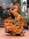Tượng Ngựa Phong Thủy (Nhất Mã Phi Thiên) Gỗ Hương Cao 172 Ngang 126 Sâu 56 (cm)